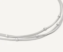 Marco Bicego Collier Ras-Du-Cou Multi-Rangs En Or Blanc Avec Diamants Online