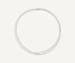 Marco Bicego Collier Ras-Du-Cou Multi-Rangs En Or Blanc Avec Diamants Online