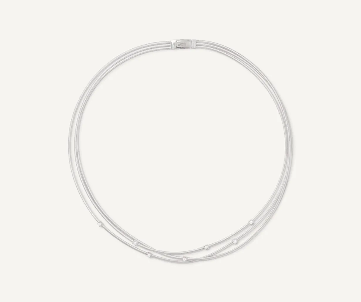 Marco Bicego Collier Ras-Du-Cou Multi-Rangs En Or Blanc Avec Diamants Online