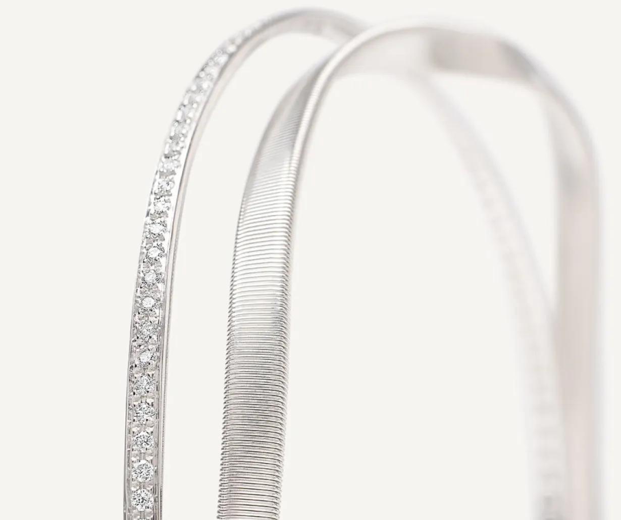 Marco Bicego 18Kt White Gold Two-Strand Bangle With Diamonds Best