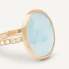 Marco Bicego 18Kt Yellow Gold Aquamarine And Diamond Ring Cheap