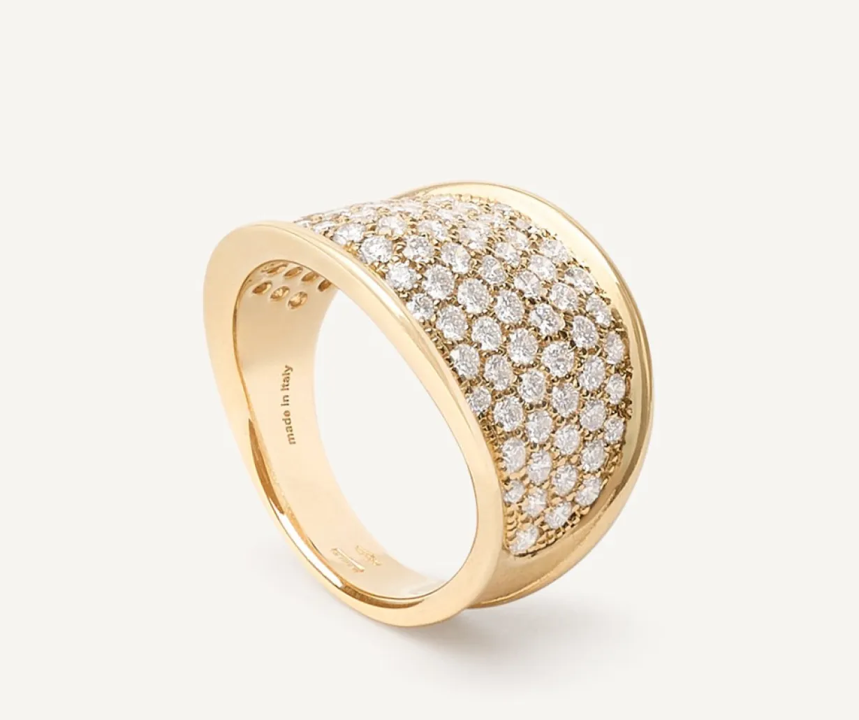 Marco Bicego 18Kt Yellow Gold Band Ring With Diamonds Discount
