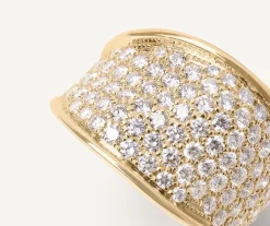 Marco Bicego 18Kt Yellow Gold Band Ring With Diamonds Discount