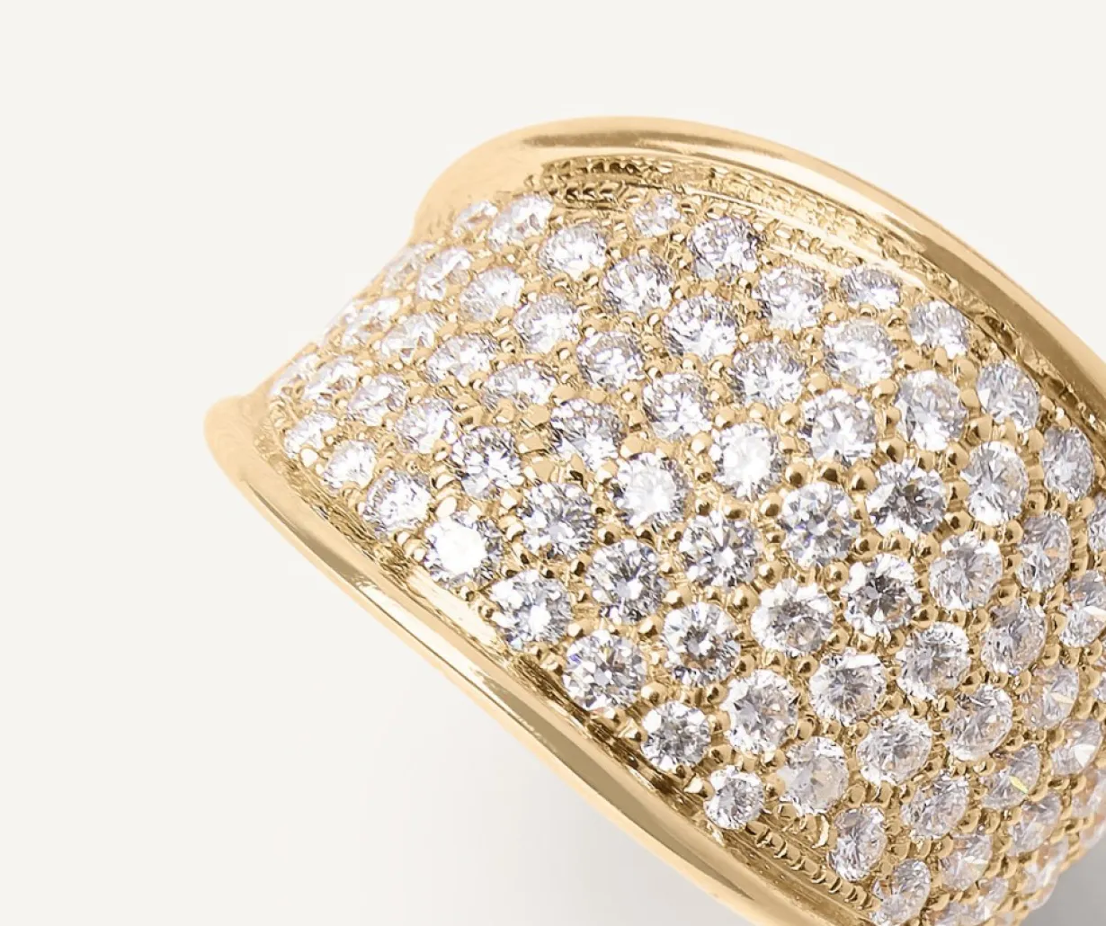 Marco Bicego 18Kt Yellow Gold Band Ring With Diamonds Discount