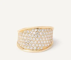 Marco Bicego 18Kt Yellow Gold Band Ring With Diamonds Discount