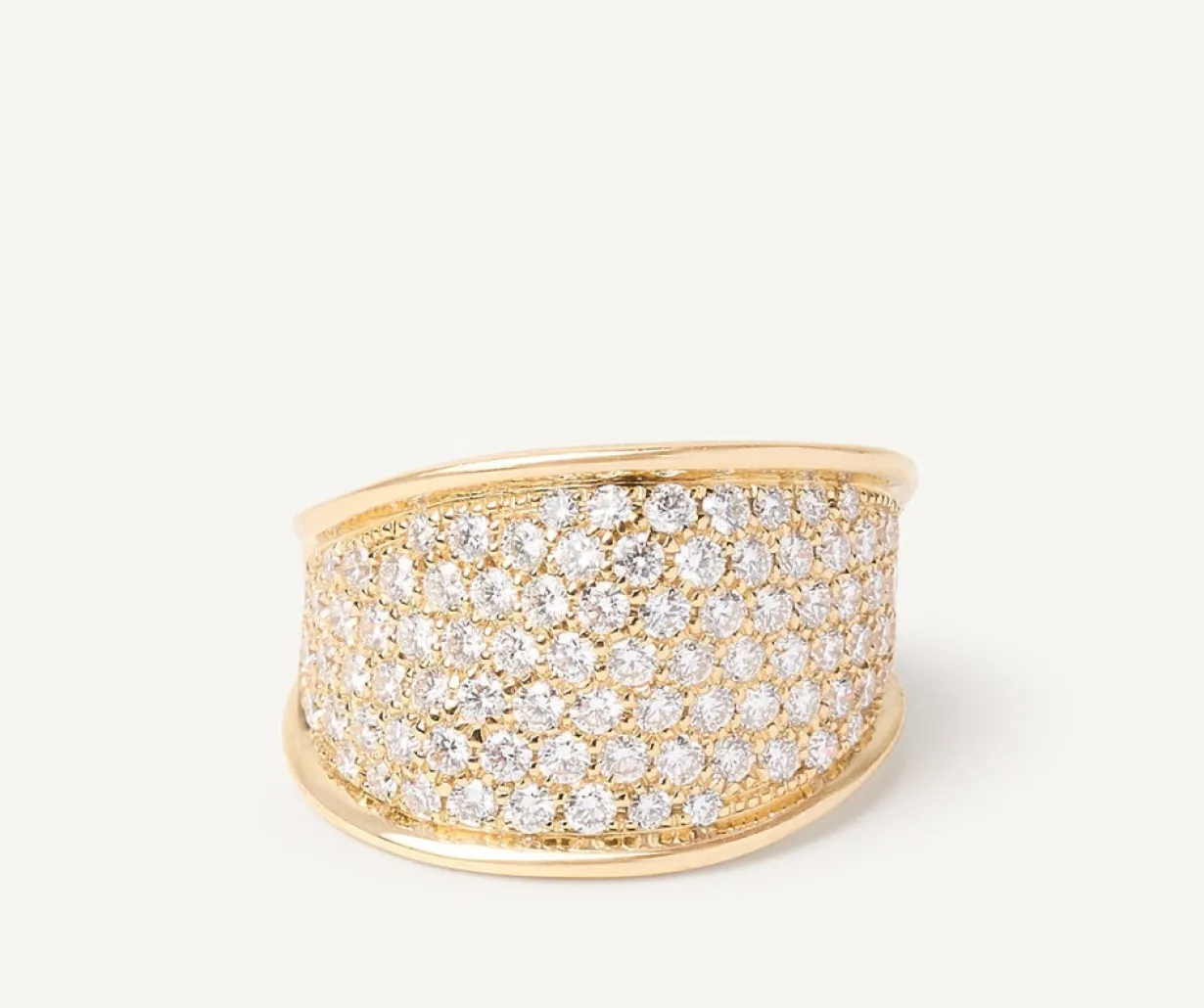 Marco Bicego 18Kt Yellow Gold Band Ring With Diamonds Discount
