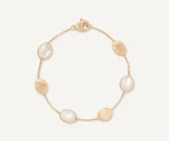 Marco Bicego 18Kt Yellow Gold Bracelet With Ovals And Mother-Of-Pearl Clearance