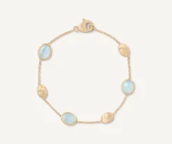 Marco Bicego 18Kt Yellow Gold Bracelet With Oval Elements And Aquamarine Discount