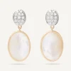 Marco Bicego 18Kt Yellow Gold Double Earrings With Diamonds And Mother-Of-Pearl Hot
