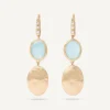 Marco Bicego 18Kt Yellow Gold Earrings With Aquamarine And Diamond Hook New