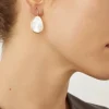Marco Bicego 18Kt Yellow Gold Earrings With White Mother-Of-Pearl And Diamonds Cheap