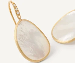 Marco Bicego 18Kt Yellow Gold Earrings With White Mother-Of-Pearl And Diamonds Cheap