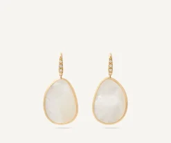 Marco Bicego 18Kt Yellow Gold Earrings With White Mother-Of-Pearl And Diamonds Cheap