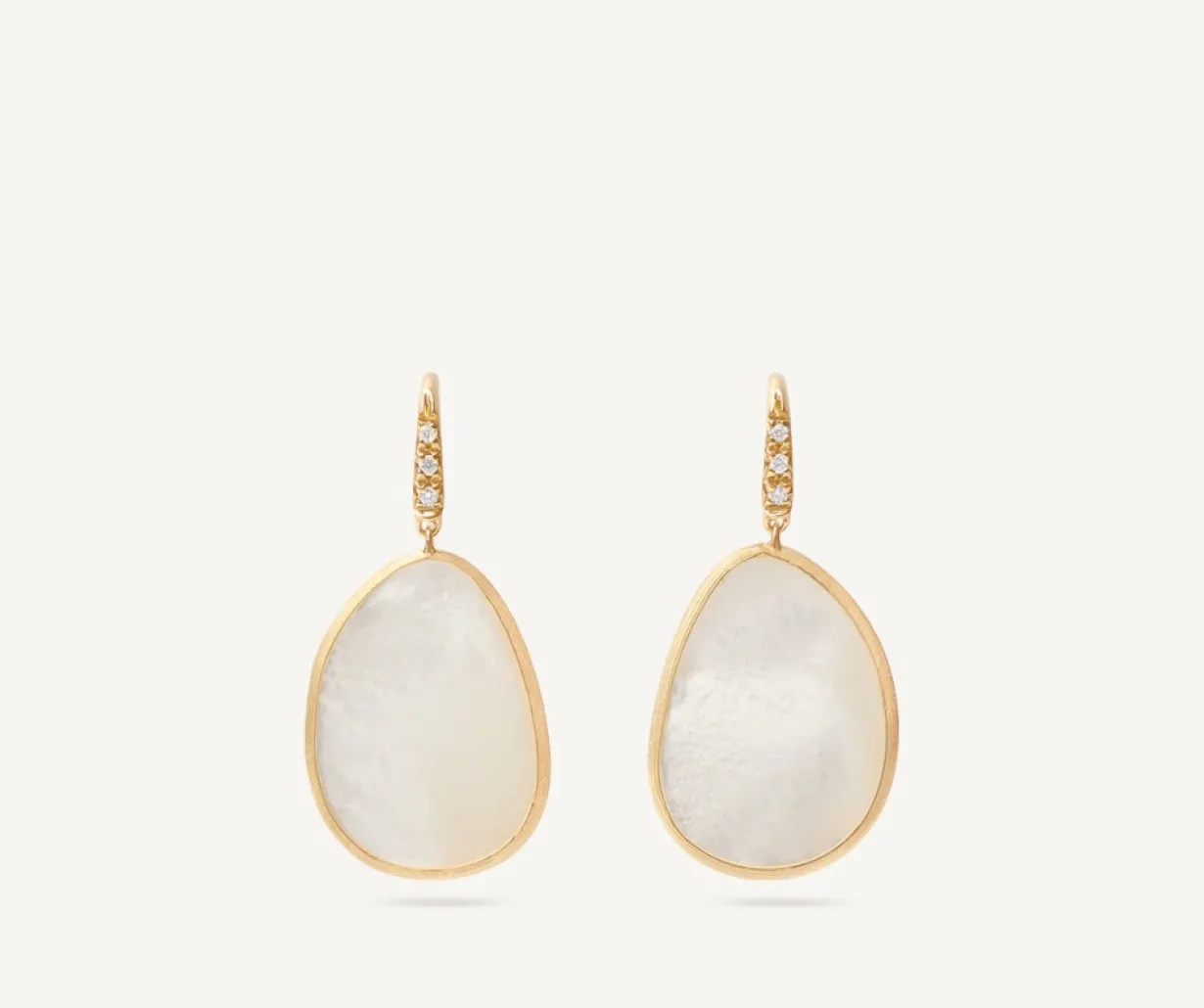 Marco Bicego 18Kt Yellow Gold Earrings With White Mother-Of-Pearl And Diamonds Cheap