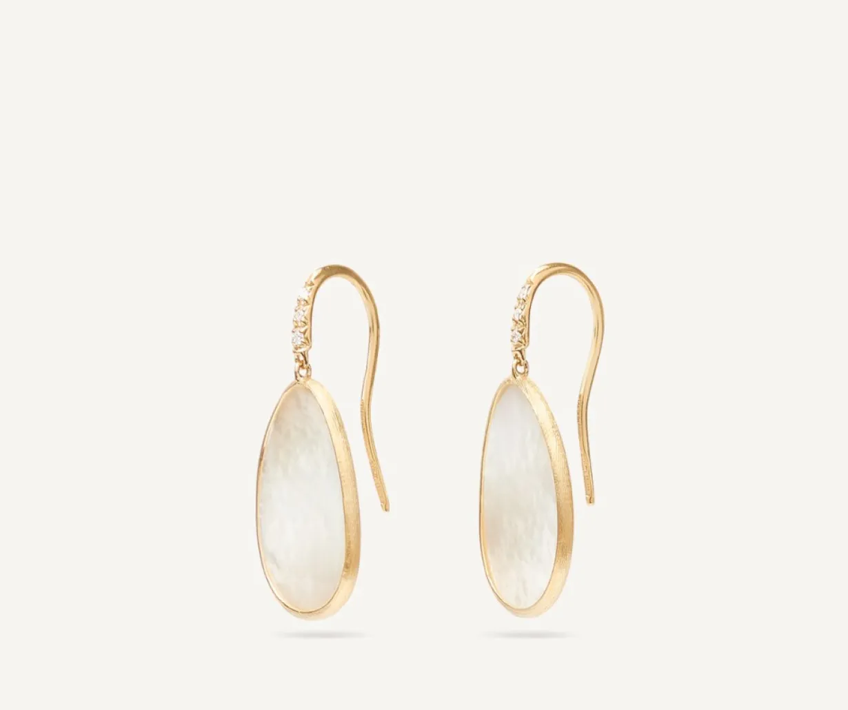 Marco Bicego 18Kt Yellow Gold Earrings With White Mother-Of-Pearl And Diamonds Cheap