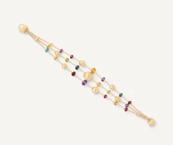 Marco Bicego 18Kt Yellow Gold Mixed Gemstone Three-Strand Bracelet Online
