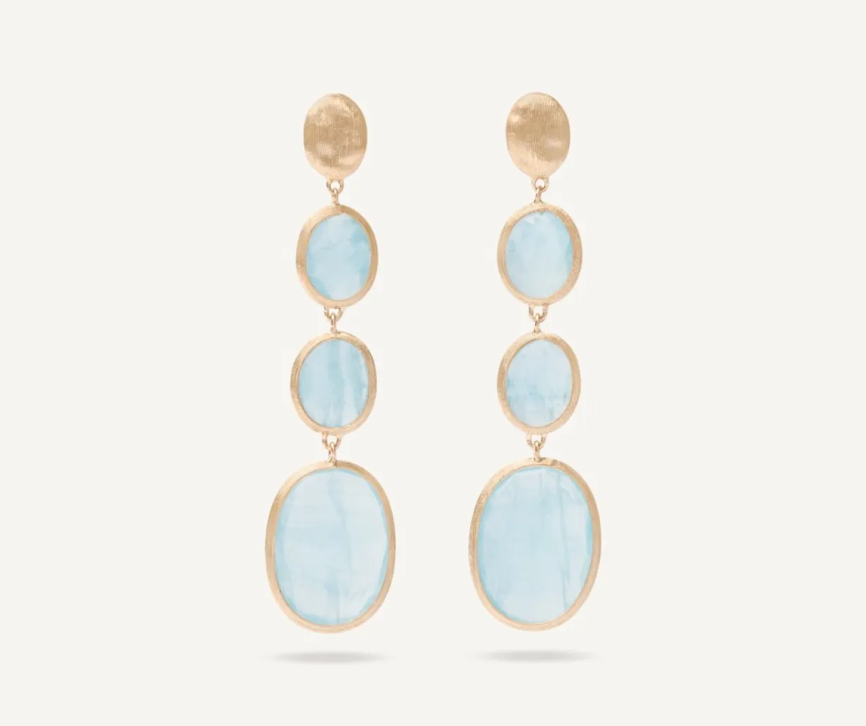 Marco Bicego 18Kt Yellow Gold Pendant Earring With Aquamarines Store