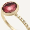 Marco Bicego 18Kt Yellow Gold Ring With Pink Tourmaline And Diamonds Cheap