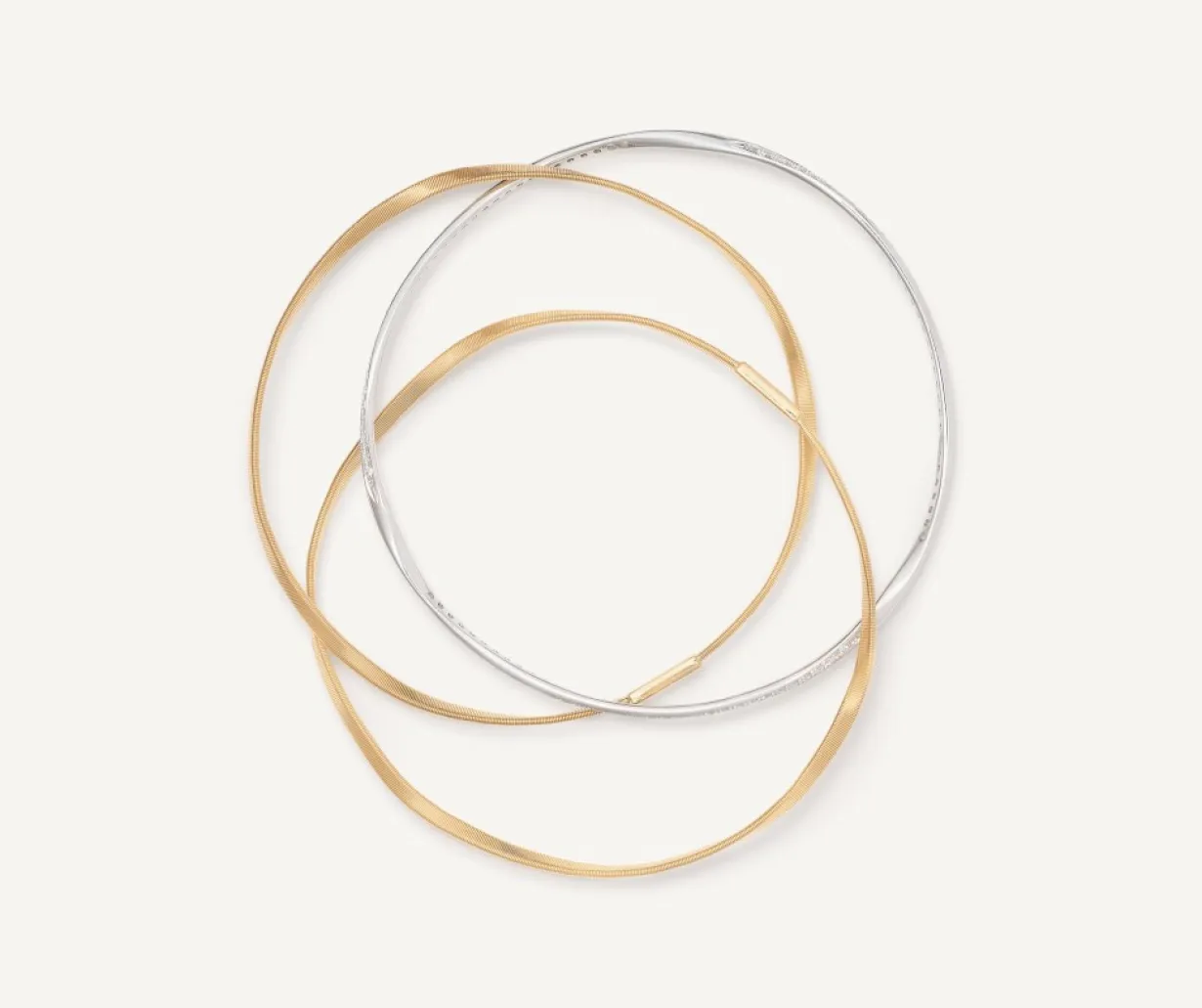 Marco Bicego 18Kt Yellow Gold Three-Strand Bangle With Diamonds Best