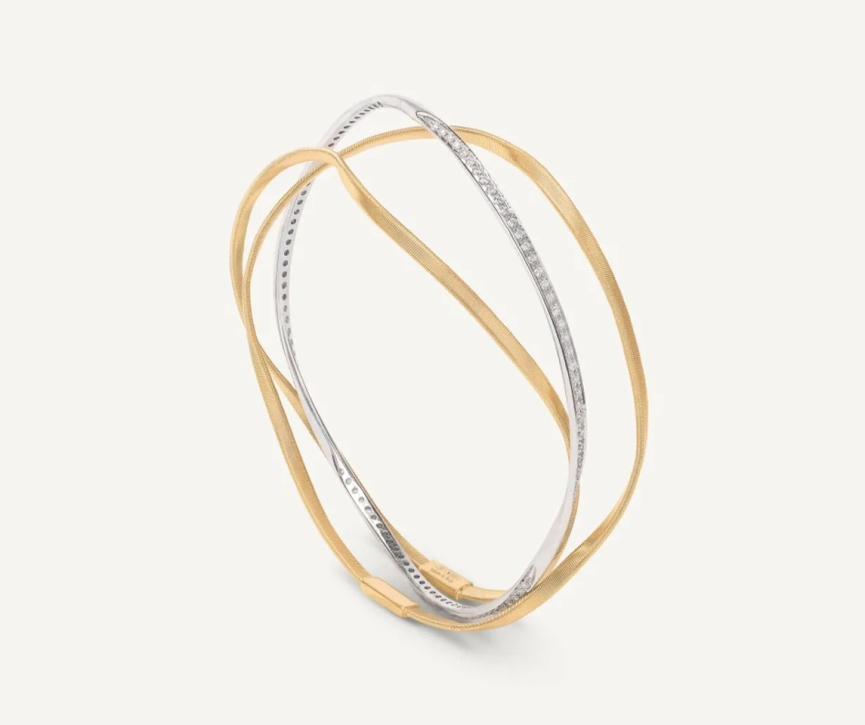 Marco Bicego 18Kt Yellow Gold Three-Strand Bangle With Diamonds Best