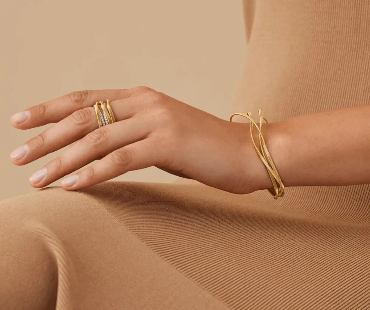 Marco Bicego 18Kt Yellow Gold Three-Strand Bangle Clearance