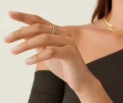 Marco Bicego 18Kt Yellow Gold Three-Strand Coil Ring With Diamonds Sale