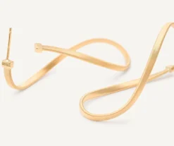 Marco Bicego 18Kt Yellow Gold Twisted Irregular Hoop Earrings, Medium Clearance
