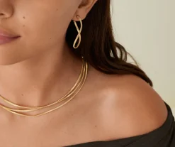 Marco Bicego 18Kt Yellow Gold Twisted Irregular Hoop Earrings, Medium Clearance