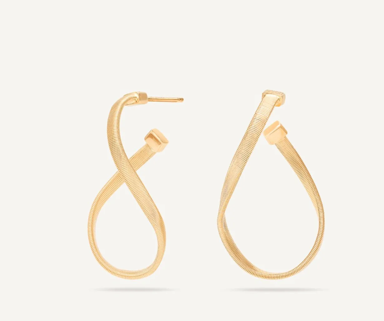 Marco Bicego 18Kt Yellow Gold Twisted Irregular Hoop Earrings, Small Cheap