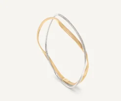 Marco Bicego 18Kt Yellow Gold Two-Strand Bangle With Diamonds Discount