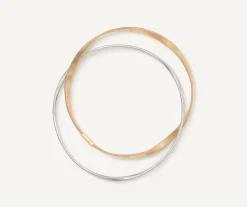 Marco Bicego 18Kt Yellow Gold Two-Strand Bangle With Diamonds Discount