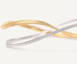 Marco Bicego 18Kt Yellow Gold Two-Strand Bangle With Diamonds Discount