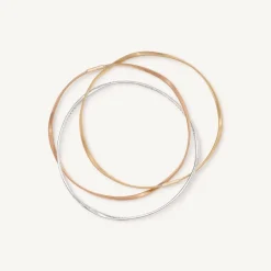 Marco Bicego 18Kt Yellow, White & Rose Three-Strand Bangle With Diamonds Cheap