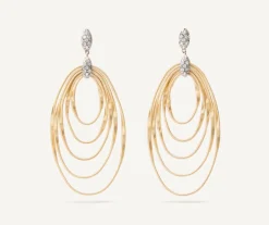 Marco Bicego Pendant D'Oreille Avec Elements Ovales Et Diamants, Grand Modele New