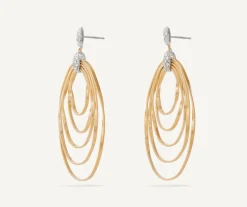 Marco Bicego Pendant D'Oreille Avec Elements Ovales Et Diamants, Grand Modele New