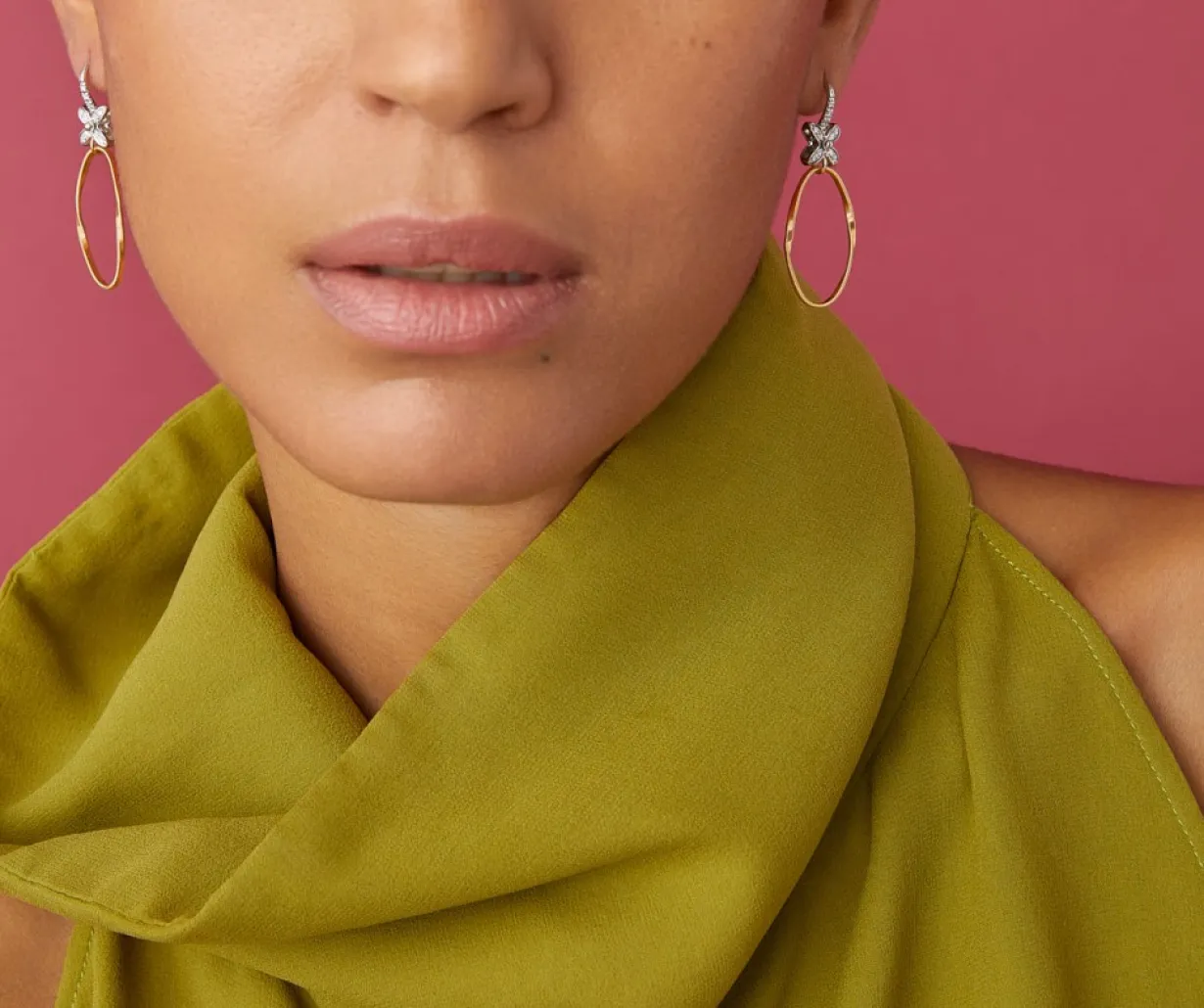 Marco Bicego Pendant D'Oreille Avec Elements Fleuris Paves De Diamants Online