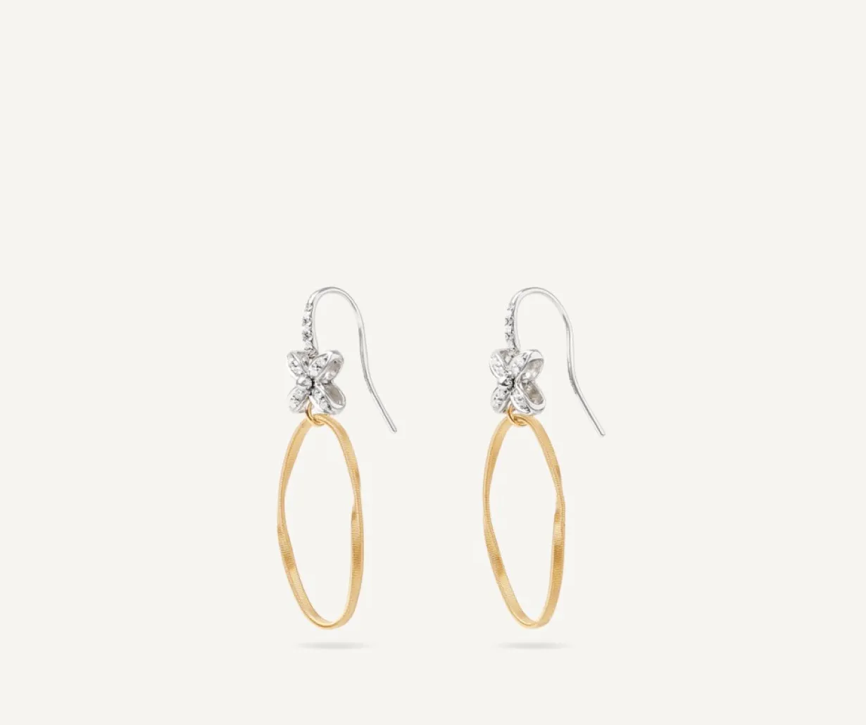 Marco Bicego Pendant D'Oreille Avec Elements Fleuris Paves De Diamants Online