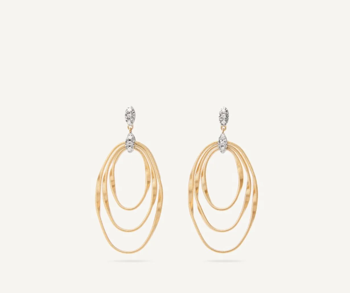 Marco Bicego Pendant D'Oreille Avec Elements Ovales Et Diamants New