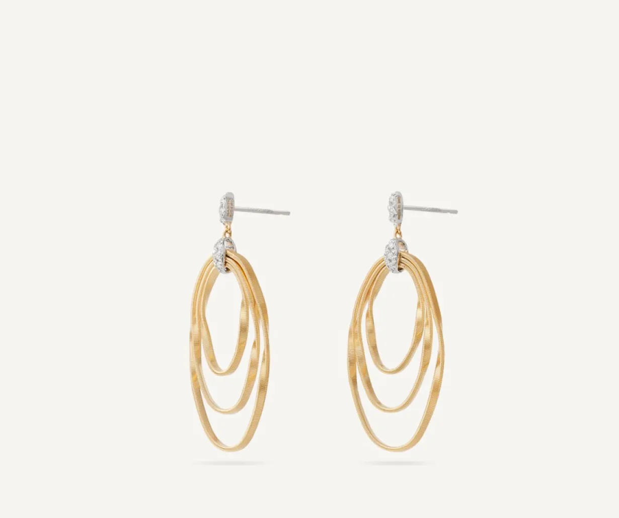 Marco Bicego Pendant D'Oreille Avec Elements Ovales Et Diamants New