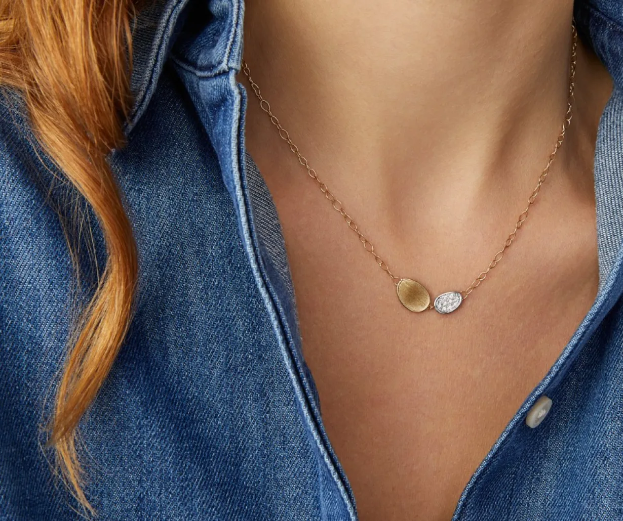 Marco Bicego Pendentif Avec Diamants Et Chaine Reglable, Modele Mini Best Sale