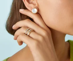 Marco Bicego Puce D'Oreille Avec Nacre Blanche, Grand Modele Store