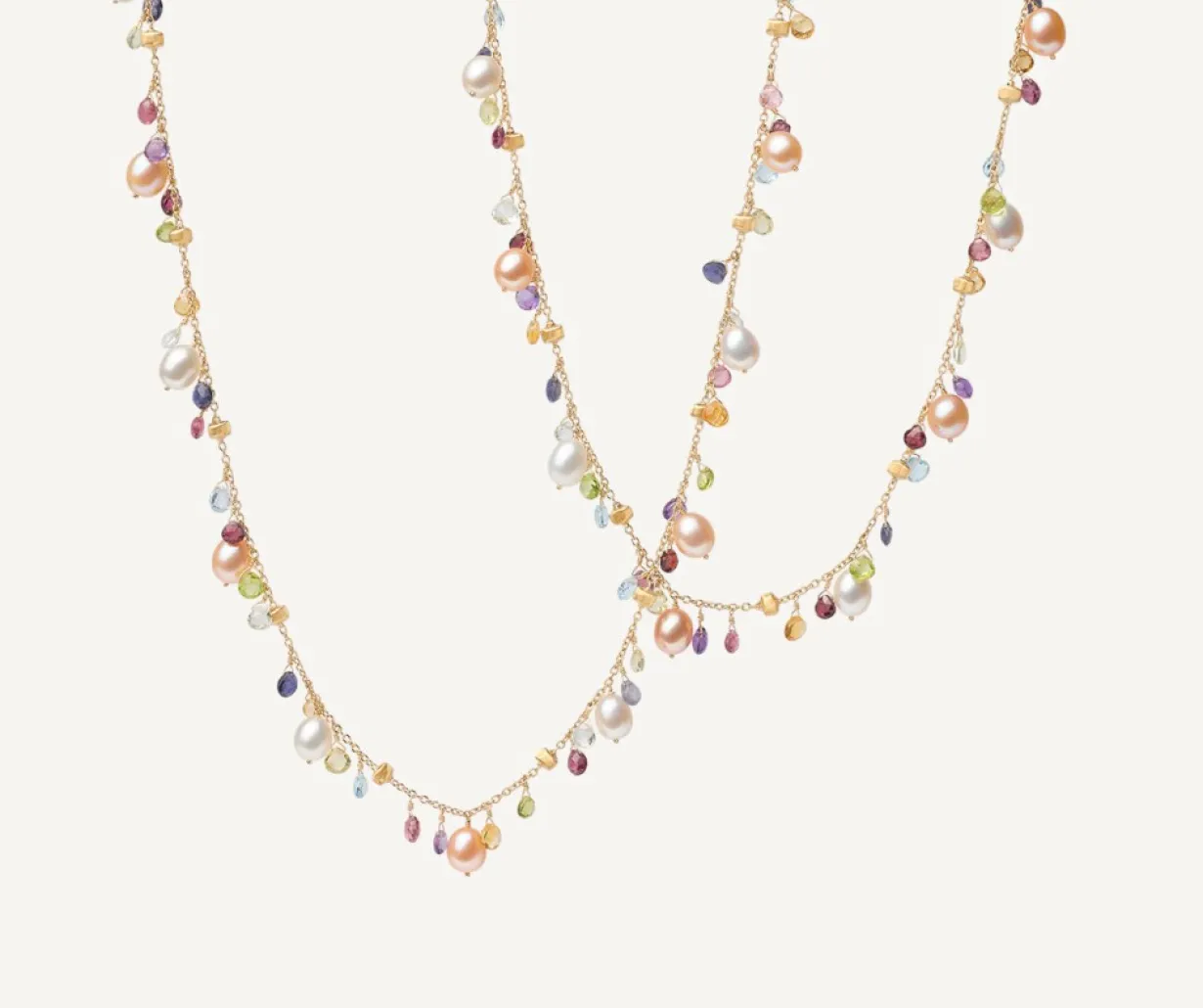 Marco Bicego Sautoir Avec Perles Et Pierres Multicolores Fashion