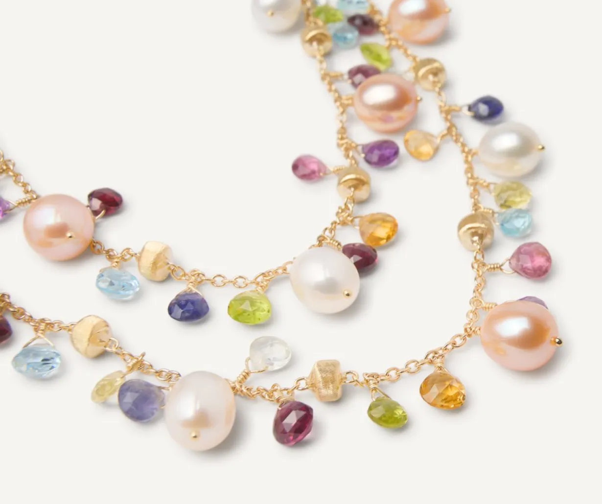 Marco Bicego Sautoir Avec Perles Et Pierres Multicolores Fashion